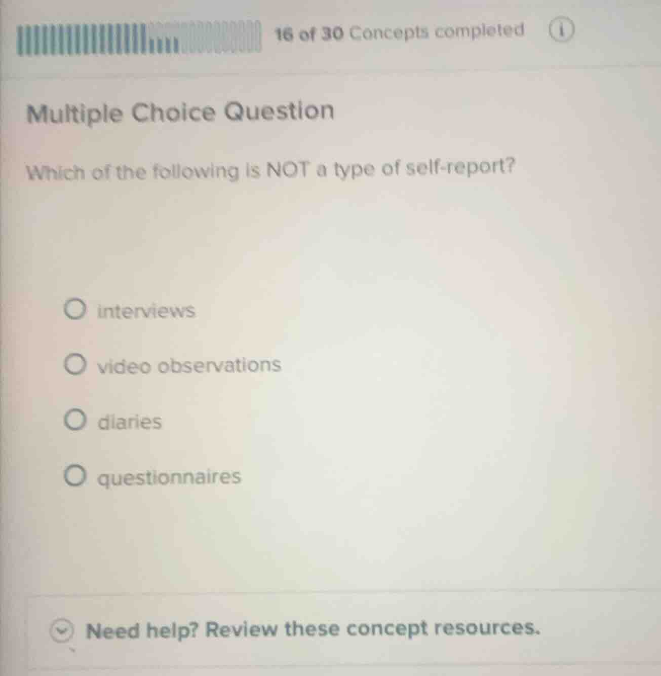 multiple choice question which of the following is not a type of self -…