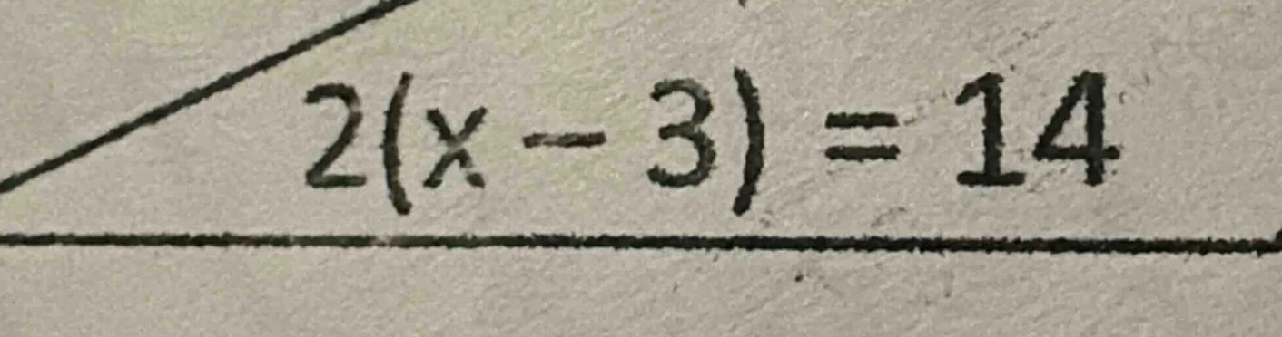 2(x - 3) = 14