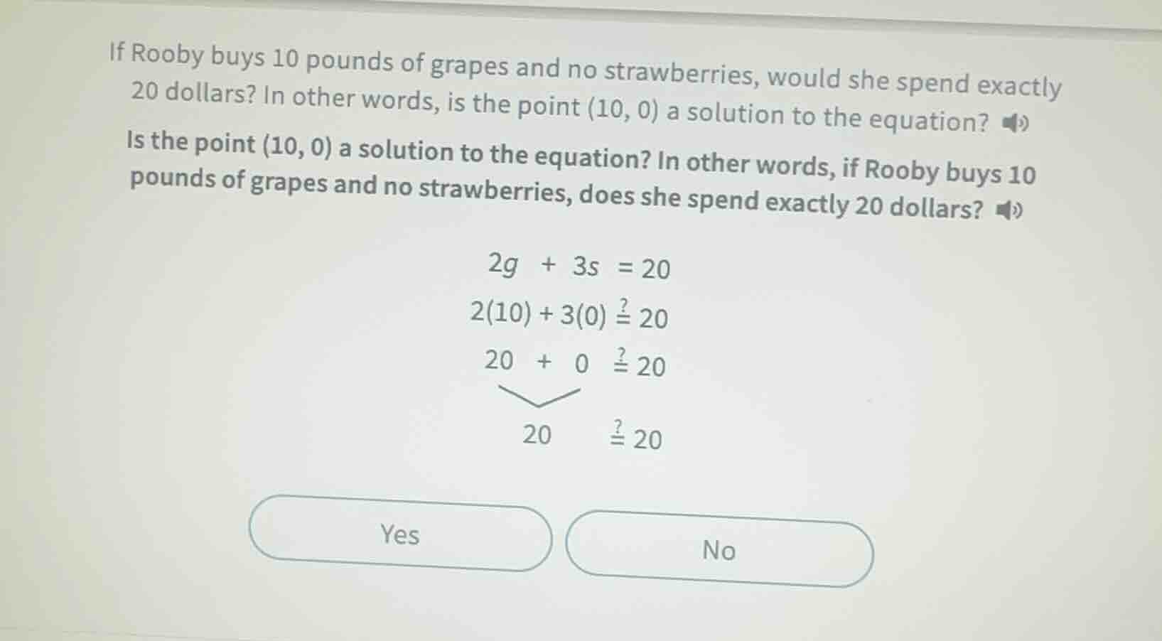if rooby buys 10 pounds of grapes and no strawberries, would she spend …