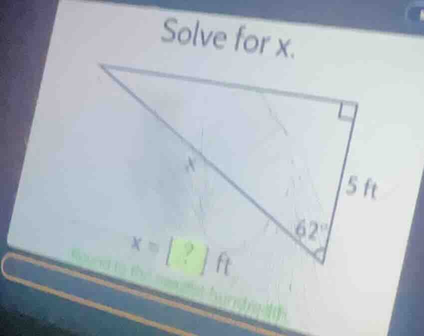 solve for x. x = ? ft