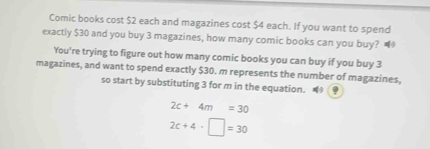 comic books cost $2 each and magazines cost $4 each. if you want to spe…