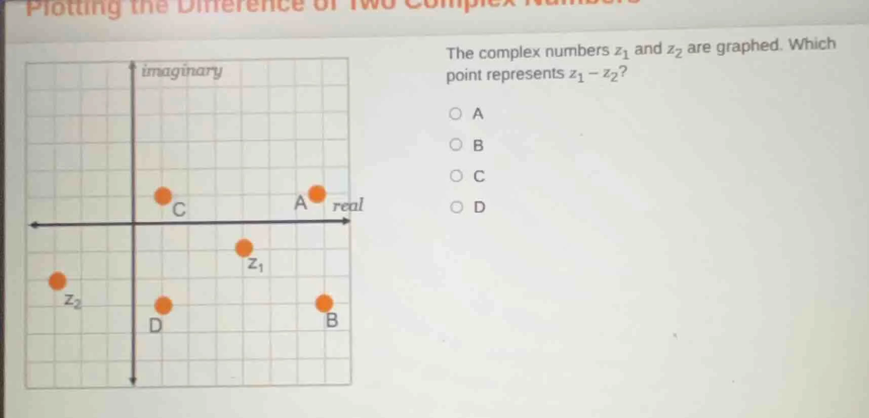 plotting the difference of two complex numbers the complex numbers ( z_…