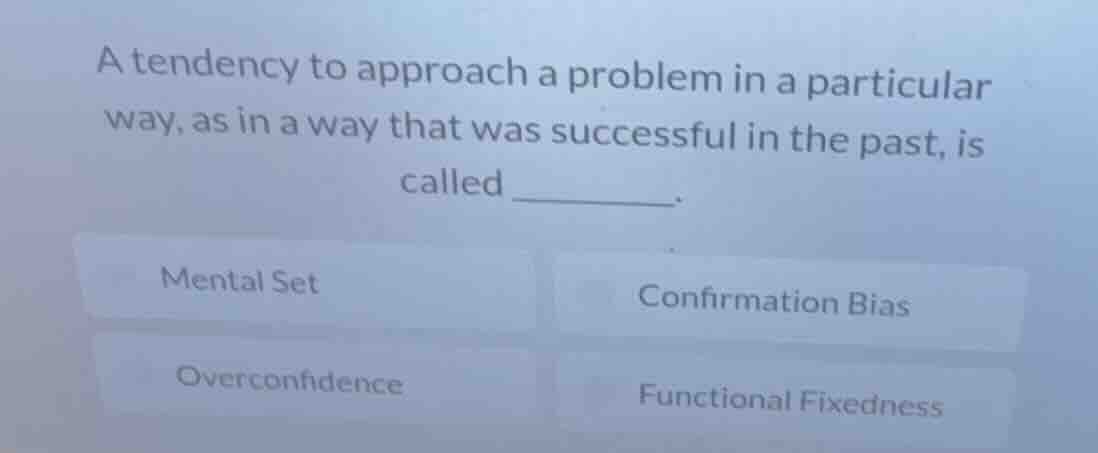 a tendency to approach a problem in a particular way, as in a way that …