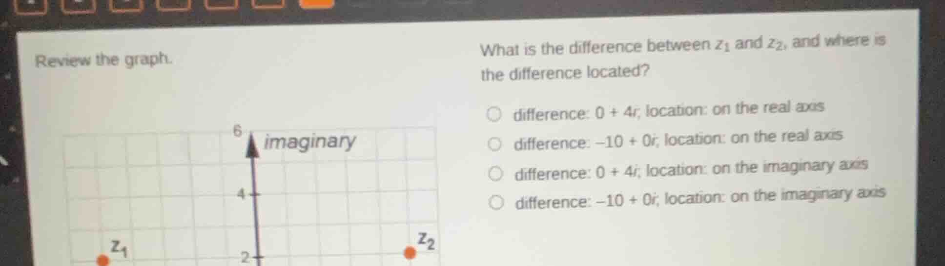 review the graph. what is the difference between ( z_1 ) and ( z_2 ), a…