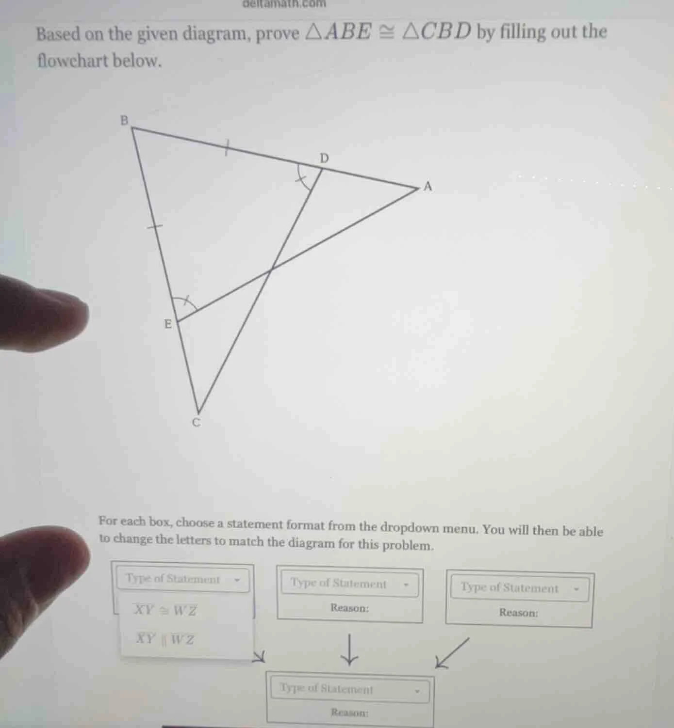 based on the given diagram, prove $\\triangle abe \\cong \\triangle cbd…