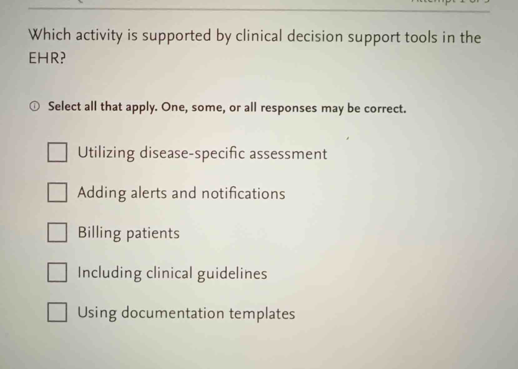 which activity is supported by clinical decision support tools in the e…