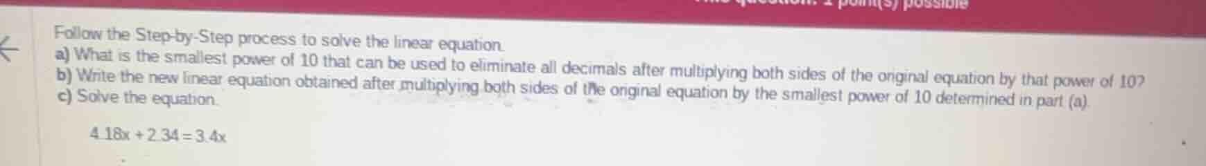 follow the step - by - step process to solve the linear equation. a) wh…