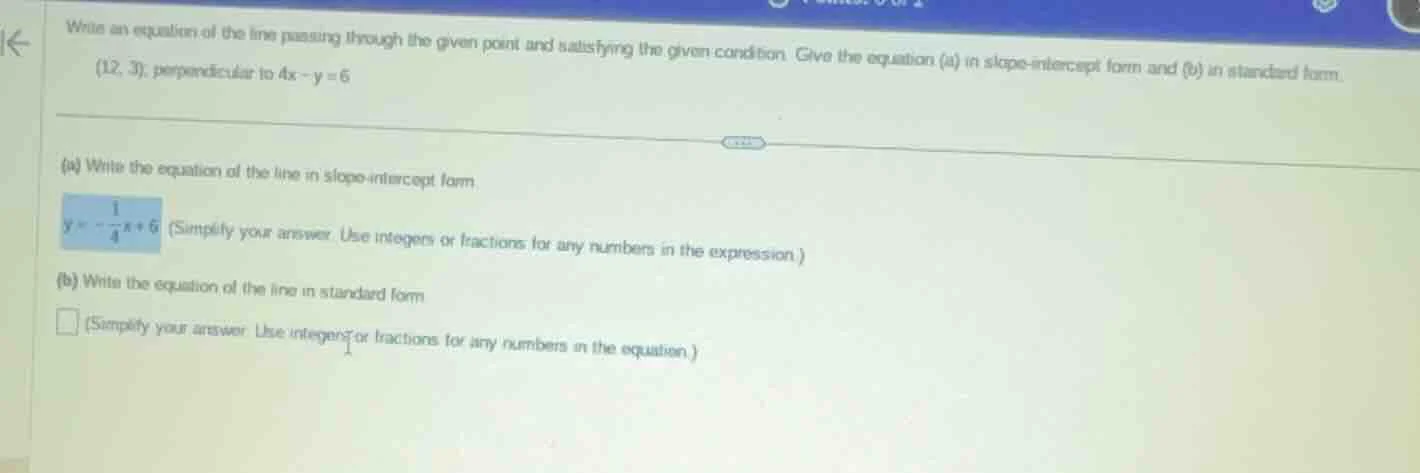write an equation of the line passing through the given point and satis…