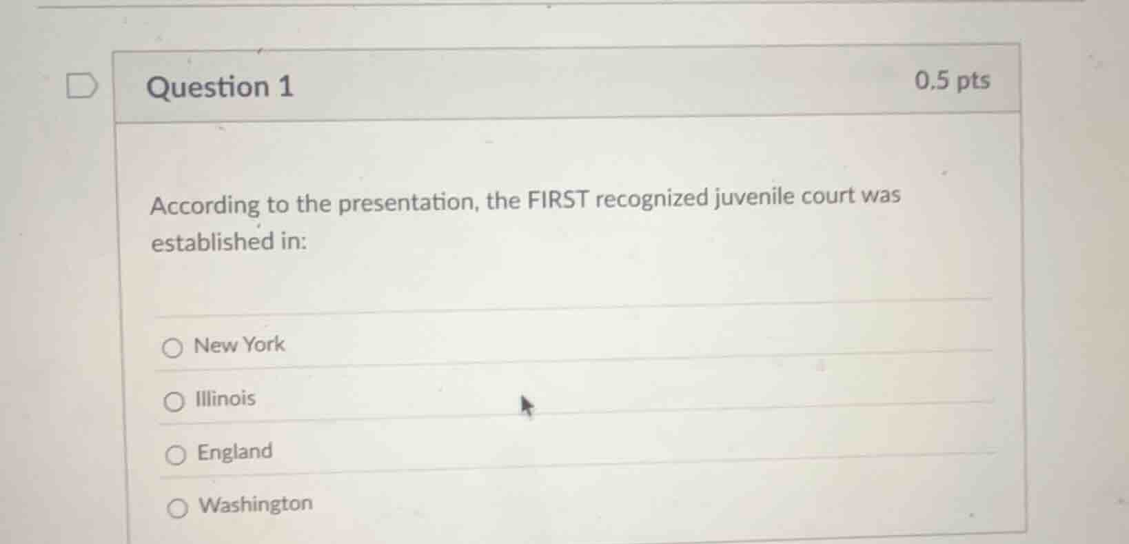 question 1 0.5 pts according to the presentation, the first recognized …