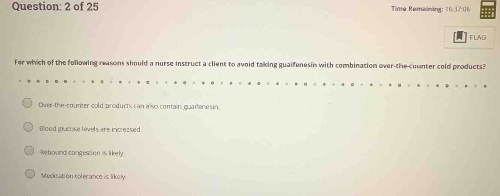 question: 2 of 25 time remaining: 16:37:06 flag for which of the follow…