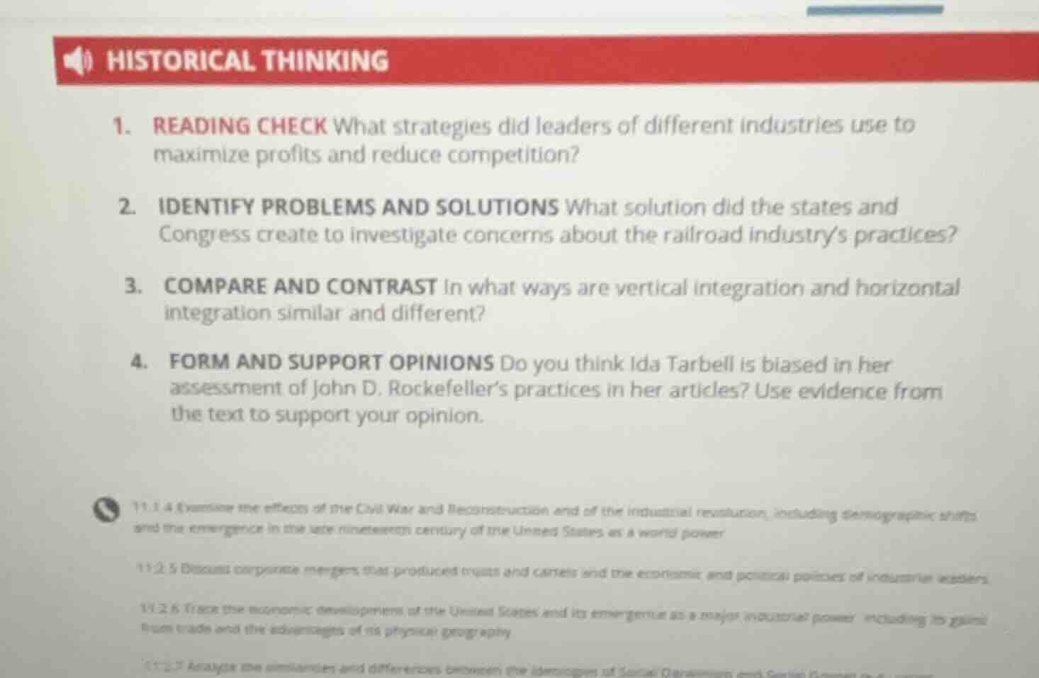 historical thinking 1. reading check what strategies did leaders of dif…