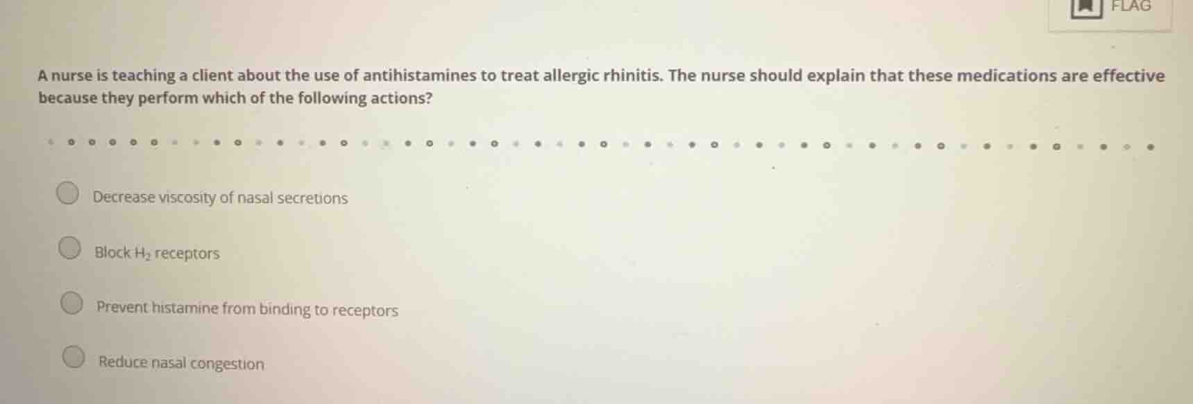 a nurse is teaching a client about the use of antihistamines to treat a…