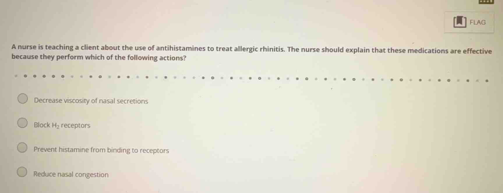 a nurse is teaching a client about the use of antihistamines to treat a…