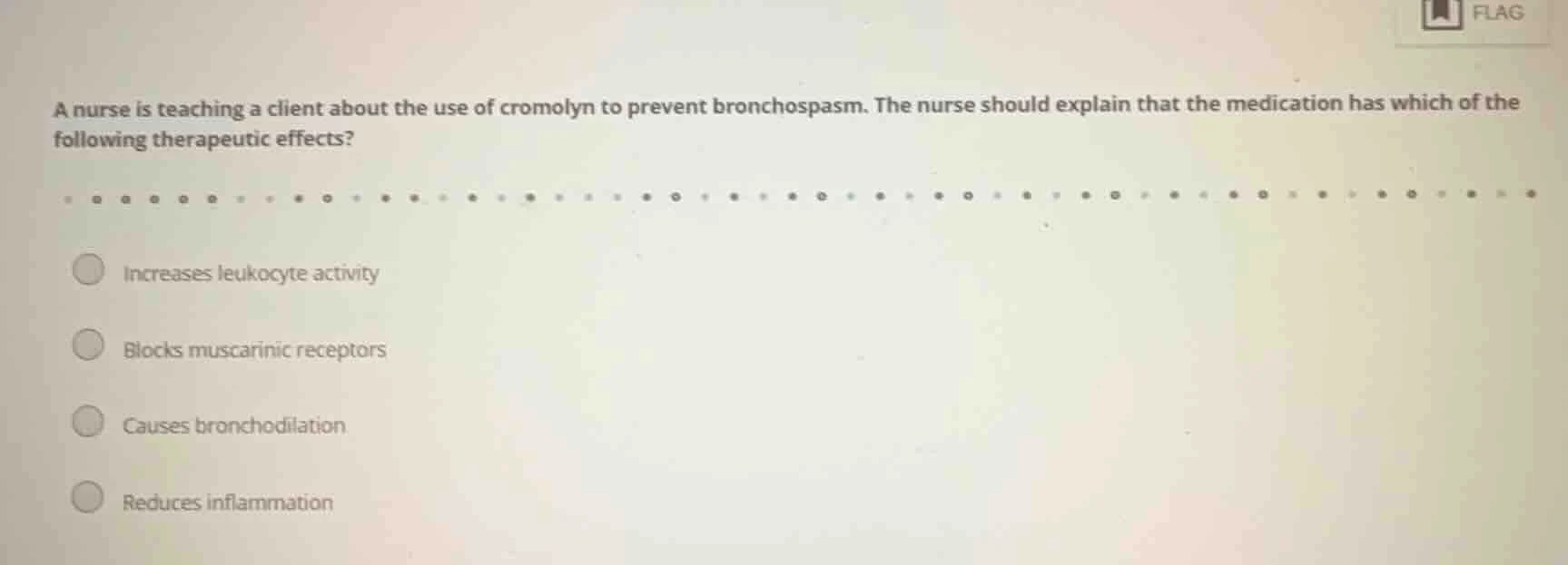 a nurse is teaching a client about the use of cromolyn to prevent bronc…