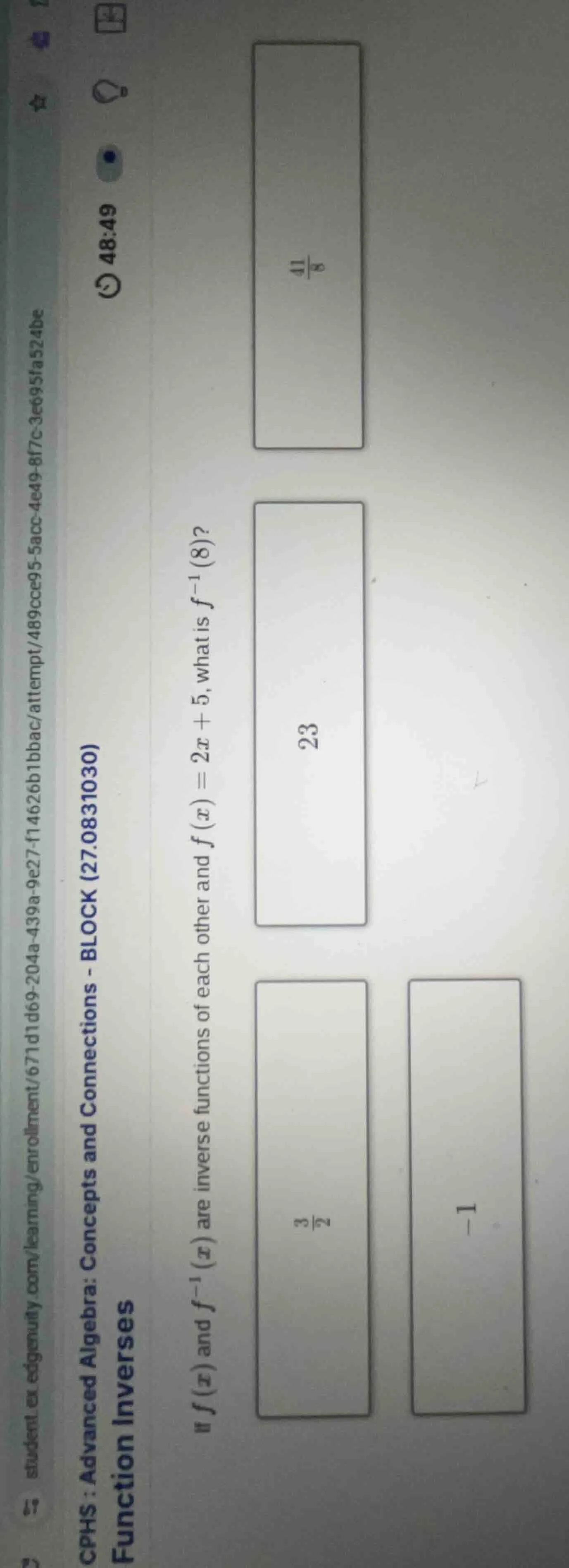 if $f(x)$ and $f^{-1}(x)$ are inverse functions of each other and $f(x)…