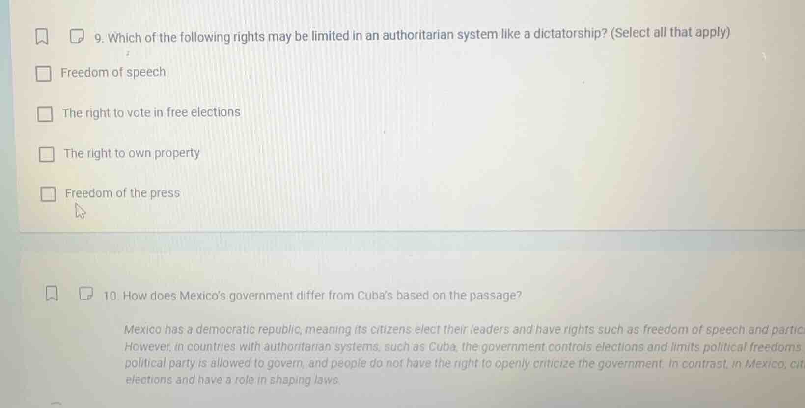 9. which of the following rights may be limited in an authoritarian sys…
