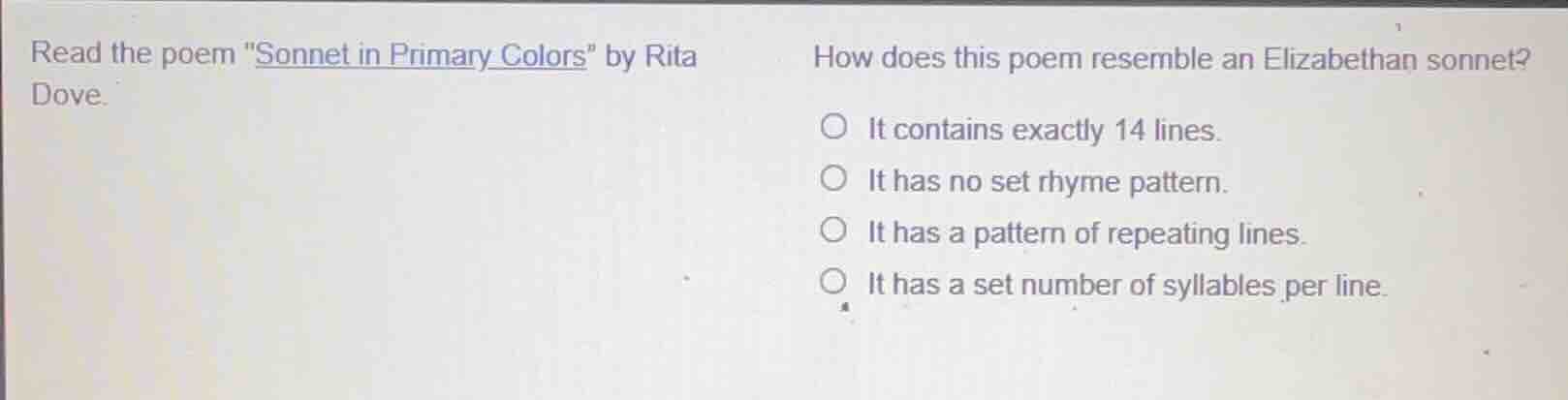 read the poem \sonnet in primary colors\ by rita dove. how does this po…