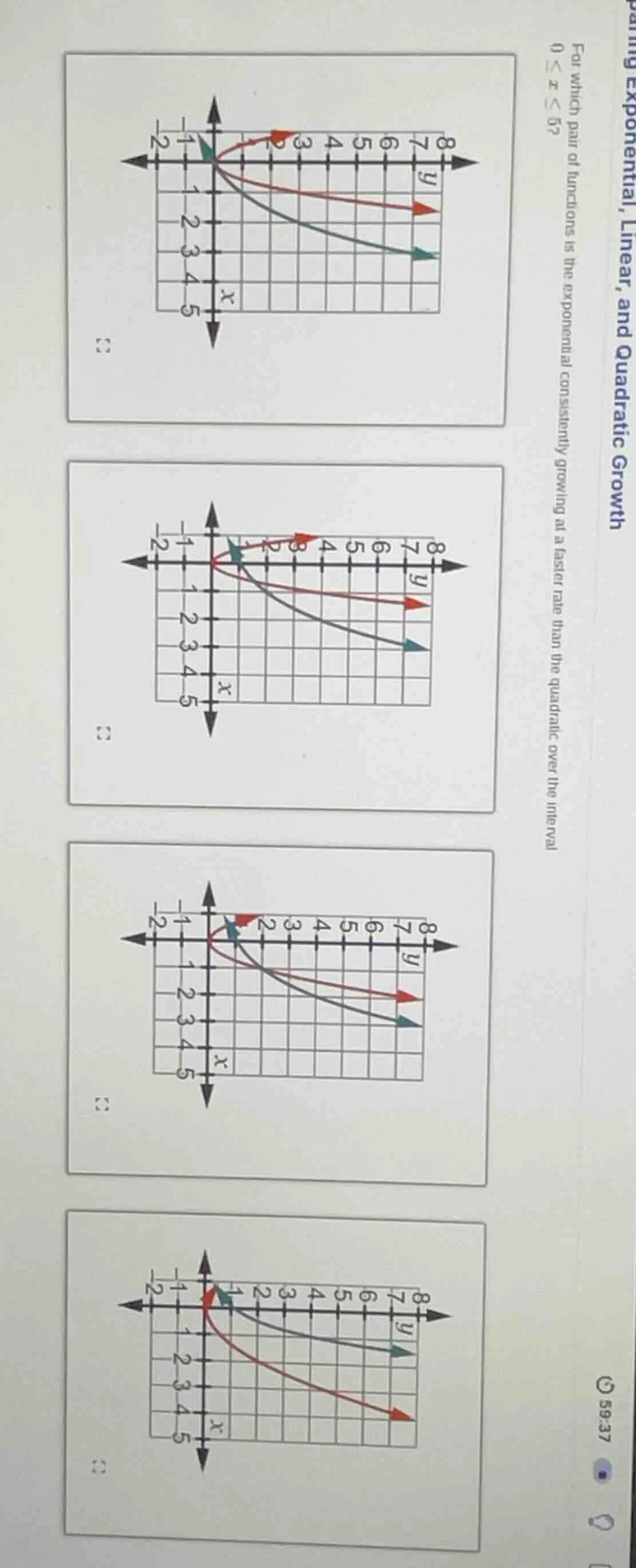 for which pair of functions is the exponential consistently growing at …