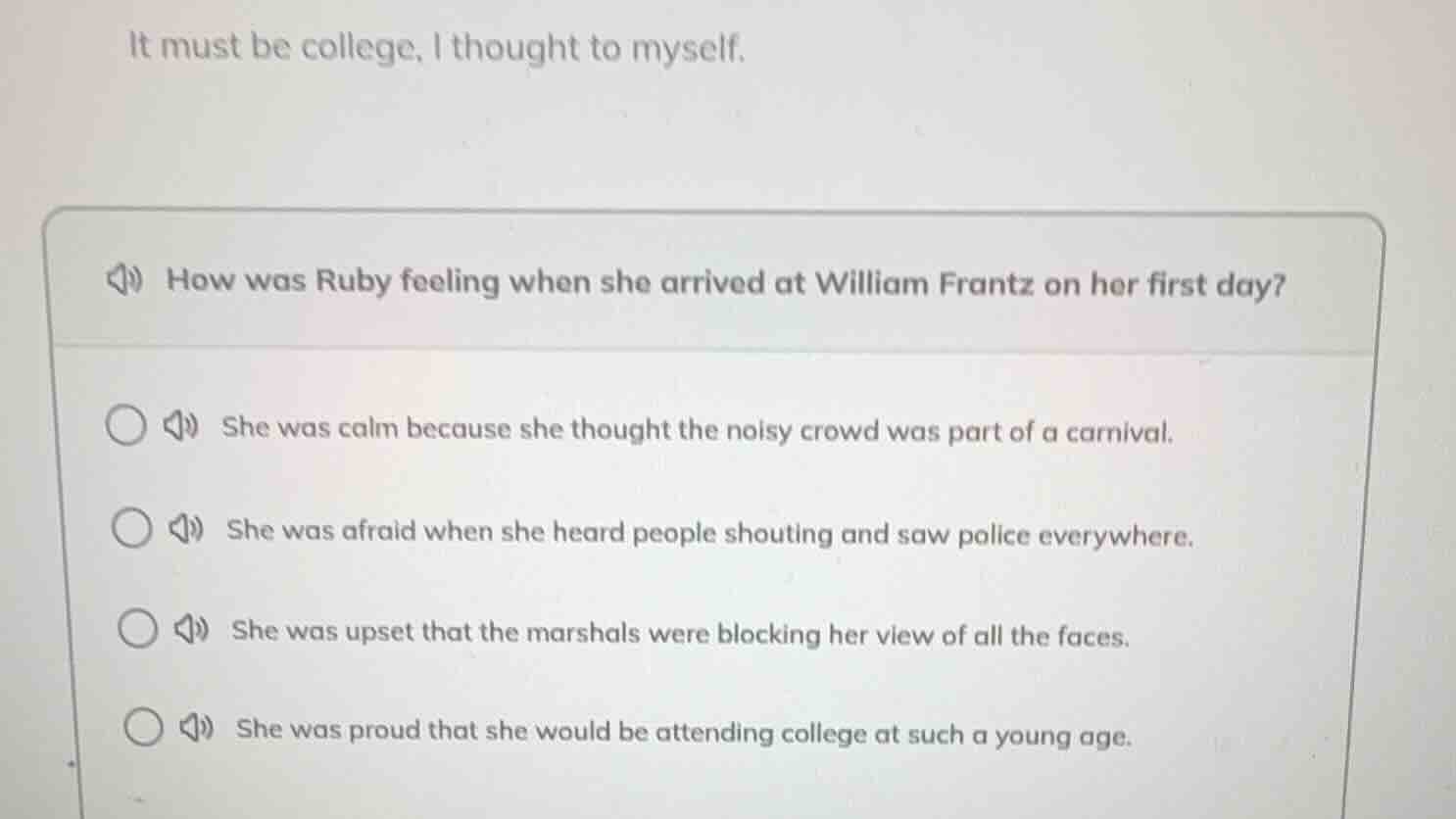 it must be college, i thought to myself. how was ruby feeling when she …