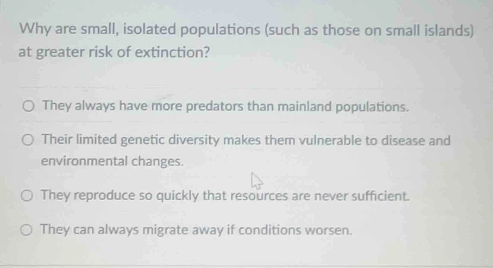 why are small, isolated populations (such as those on small islands) at…