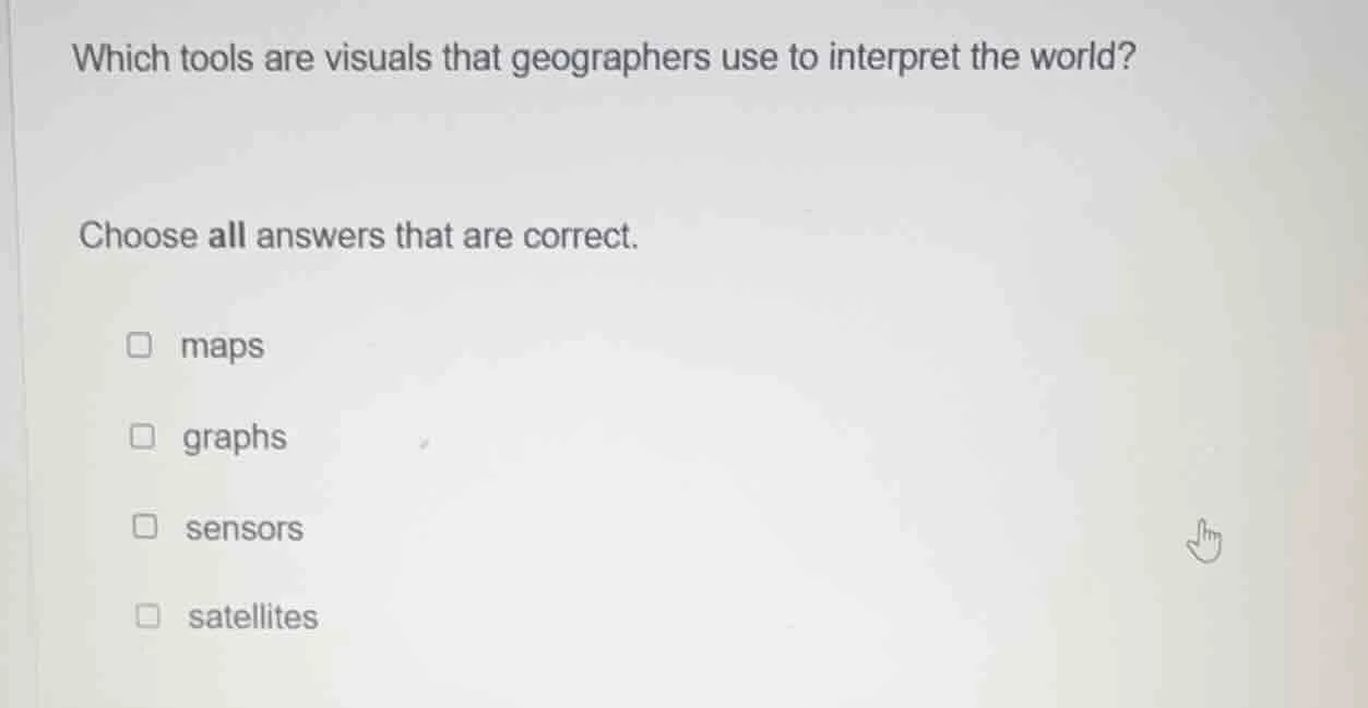 which tools are visuals that geographers use to interpret the world? ch…