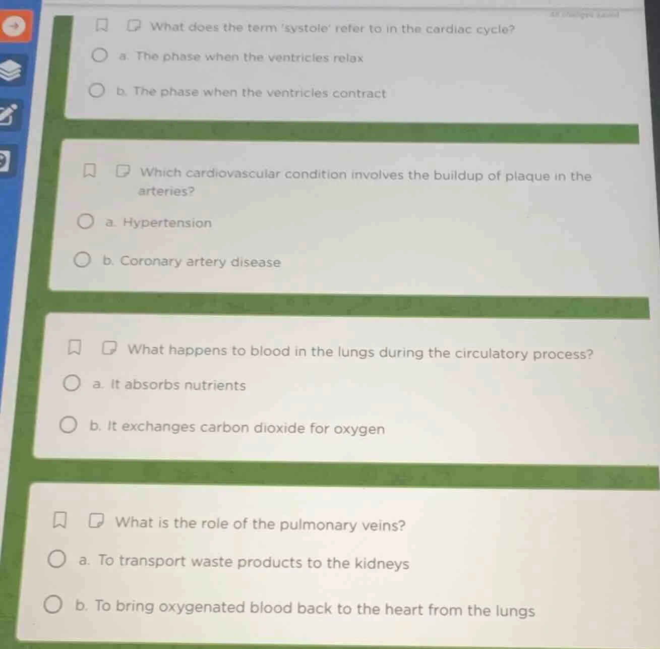 what does the term systole refer to in the cardiac cycle? a. the phase …