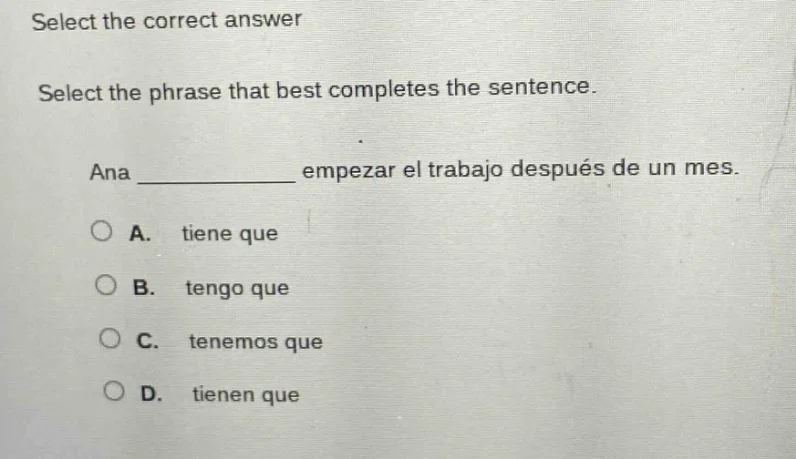 select the correct answer select the phrase that best completes the sen…