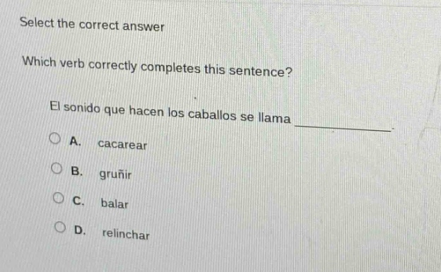 select the correct answer which verb correctly completes this sentence?…