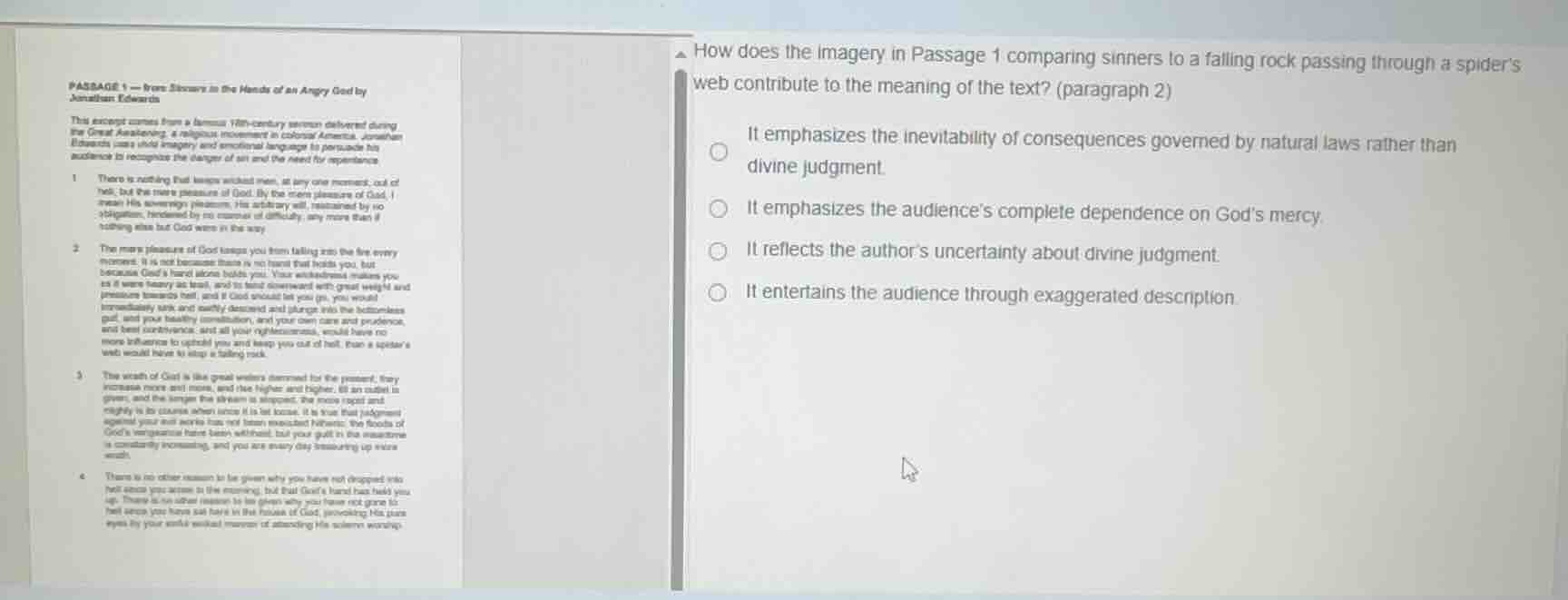 passage 1 - from sinners in the hands of an angry god by jonathan edwar…