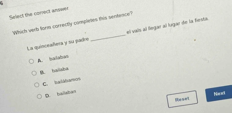select the correct answer which verb form correctly completes this sent…