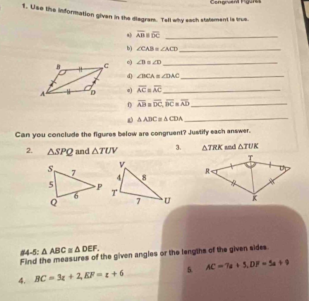 1. use the information given in the diagram. tell why each statement is…