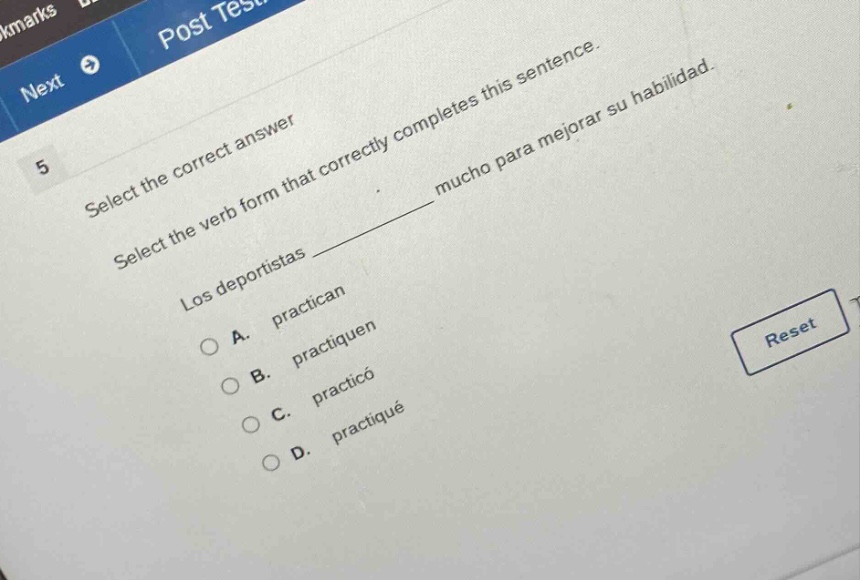 5 select the correct answer select the verb form that correctly complet…