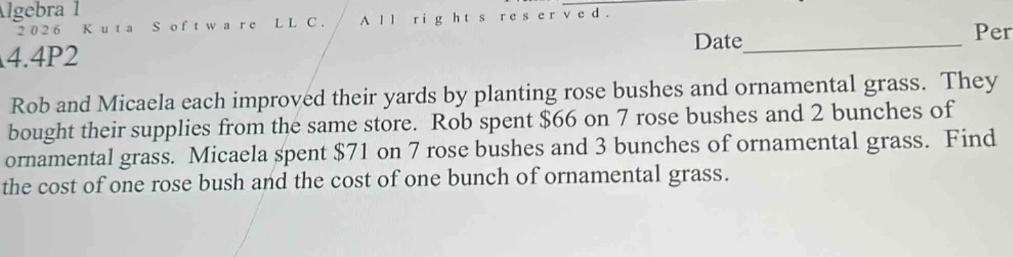 rob and micaela each improved their yards by planting rose bushes and o…