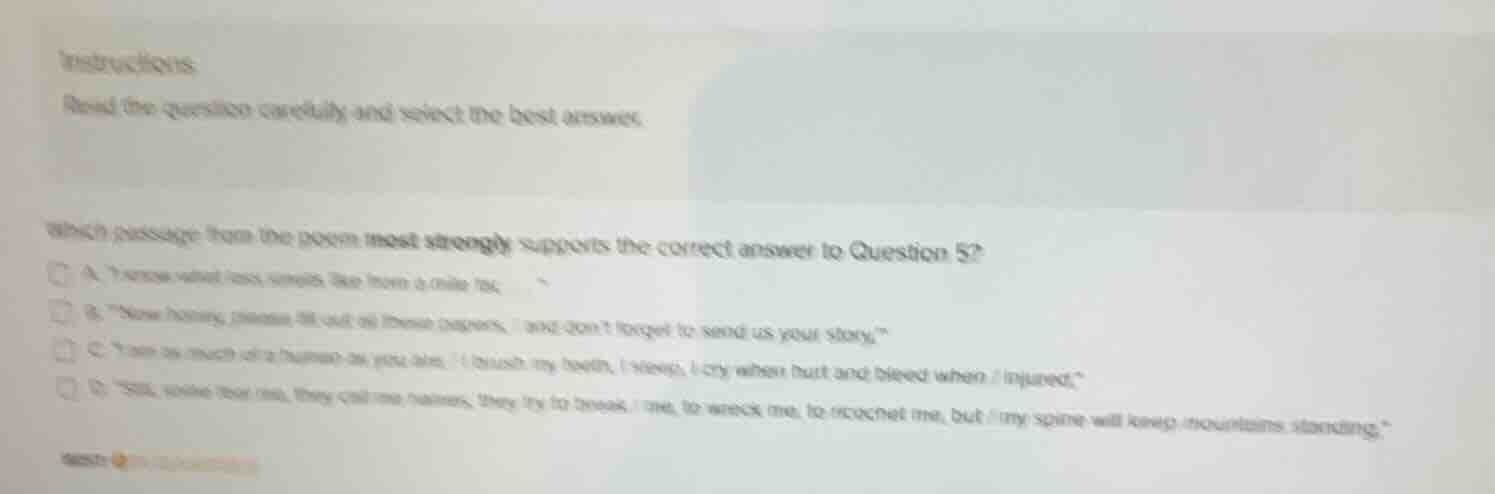 instructions: read the question carefully and select the best answer. w…