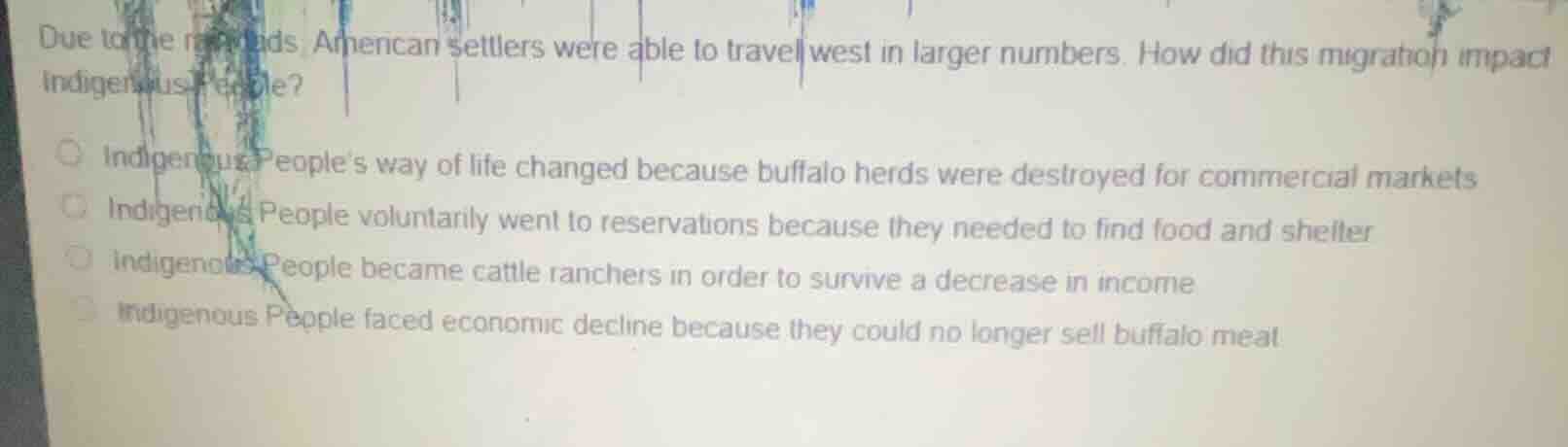 due to the railroads, american settlers were able to travel west in lar…