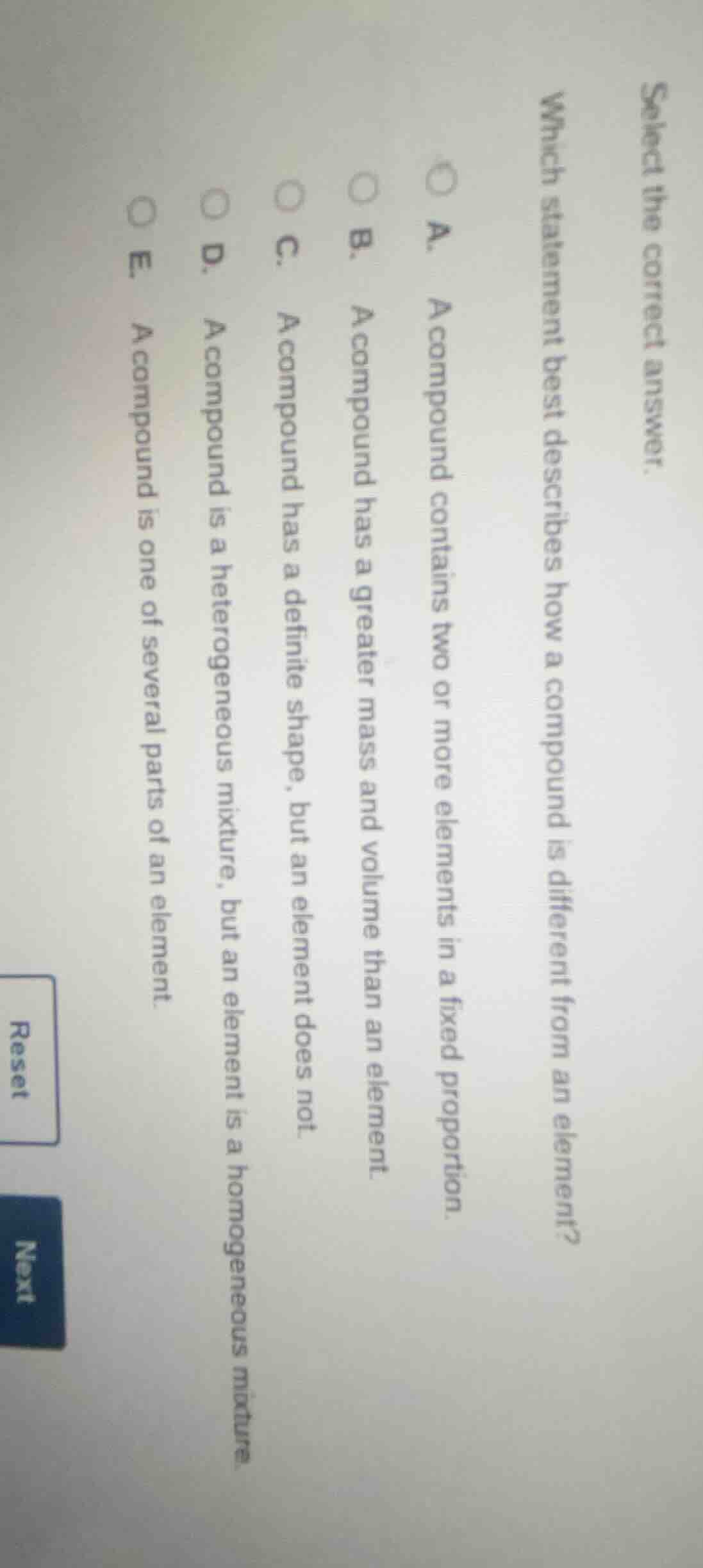 select the correct answer. which statement best describes how a compoun…