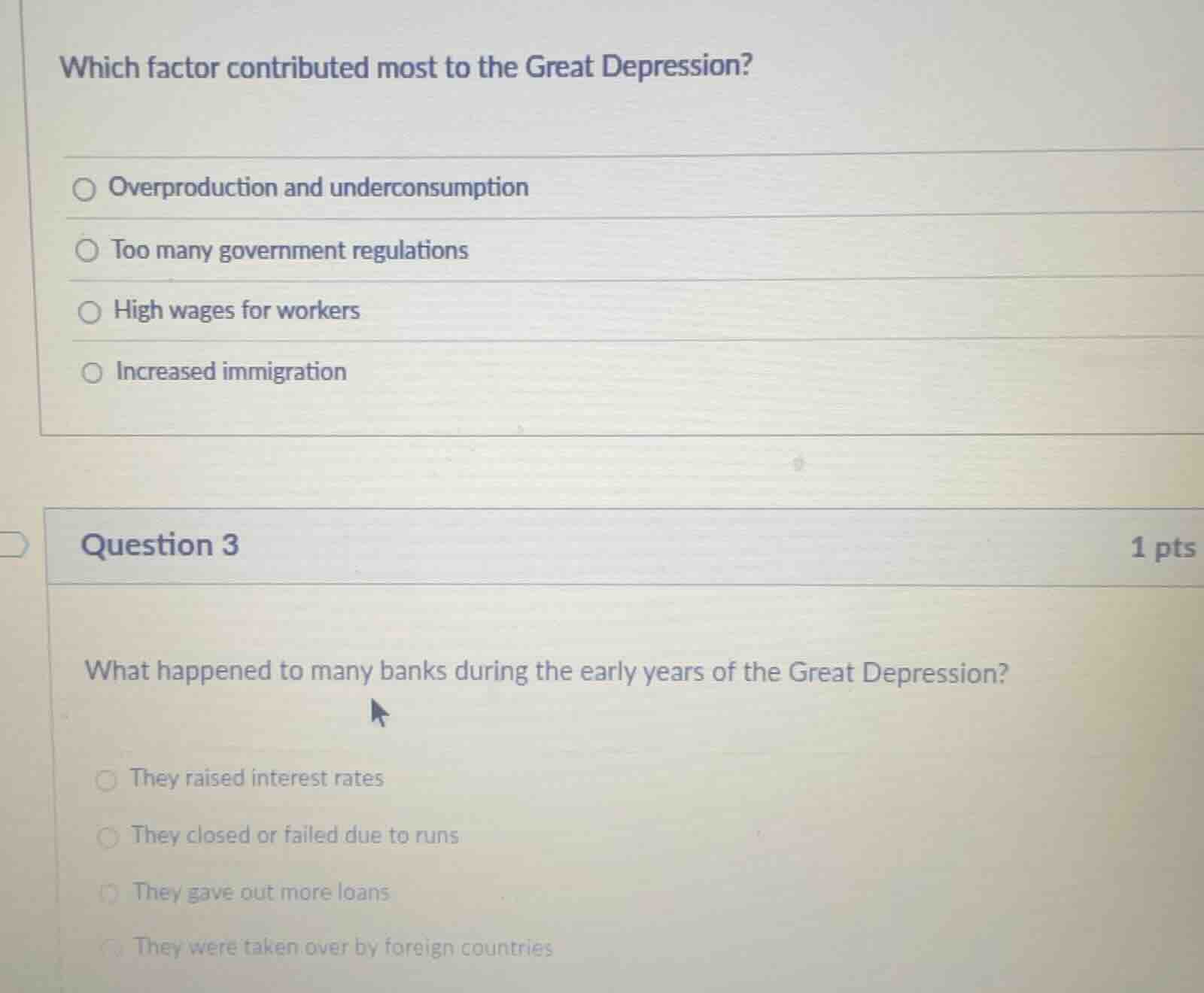 which factor contributed most to the great depression? overproduction a…