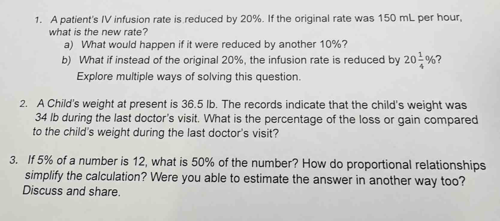 1. a patient’s iv infusion rate is reduced by 20%. if the original rate…