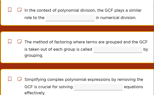 in the context of polynomial division, the gcf plays a similar role to …