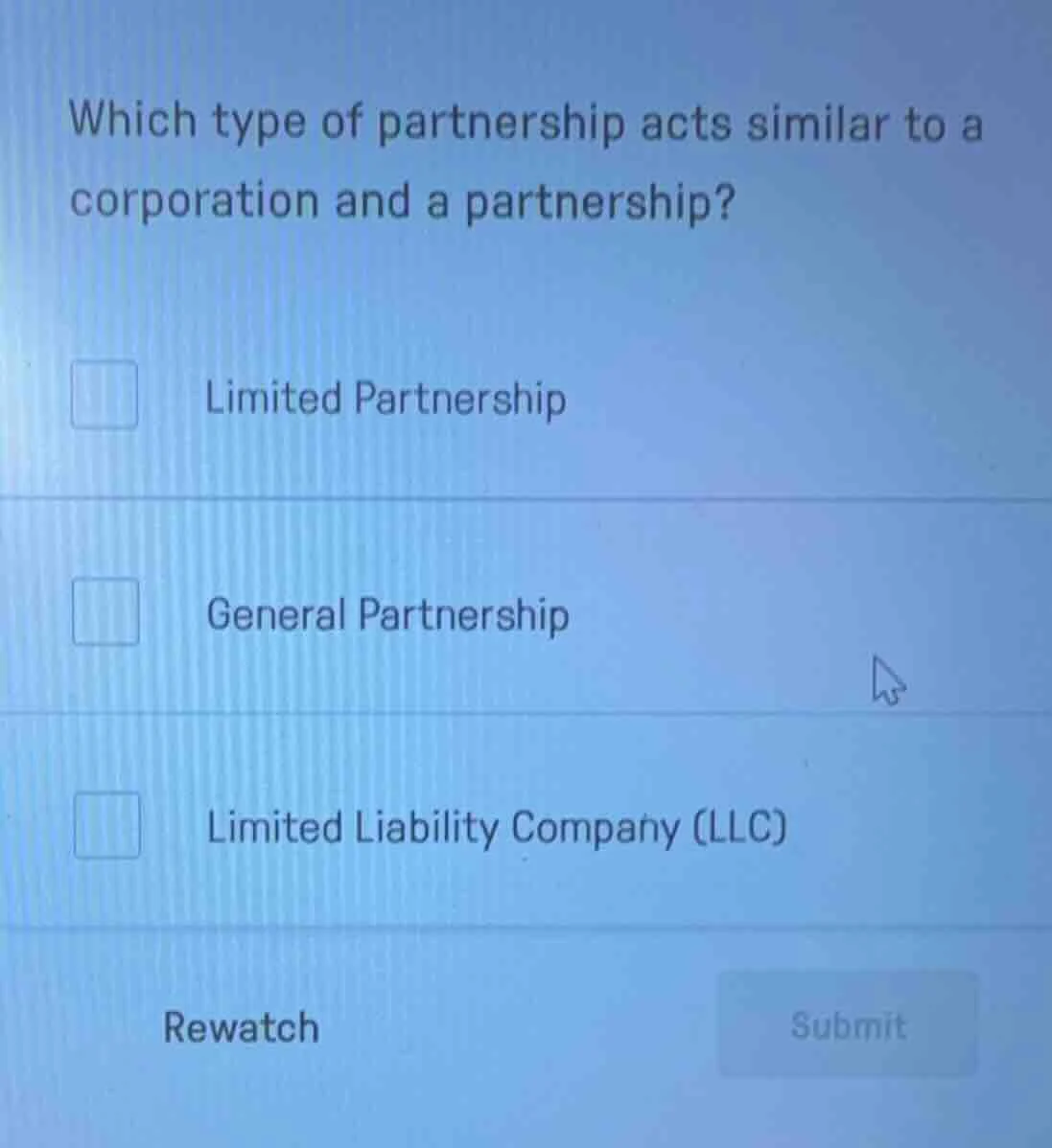 which type of partnership acts similar to a corporation and a partnersh…