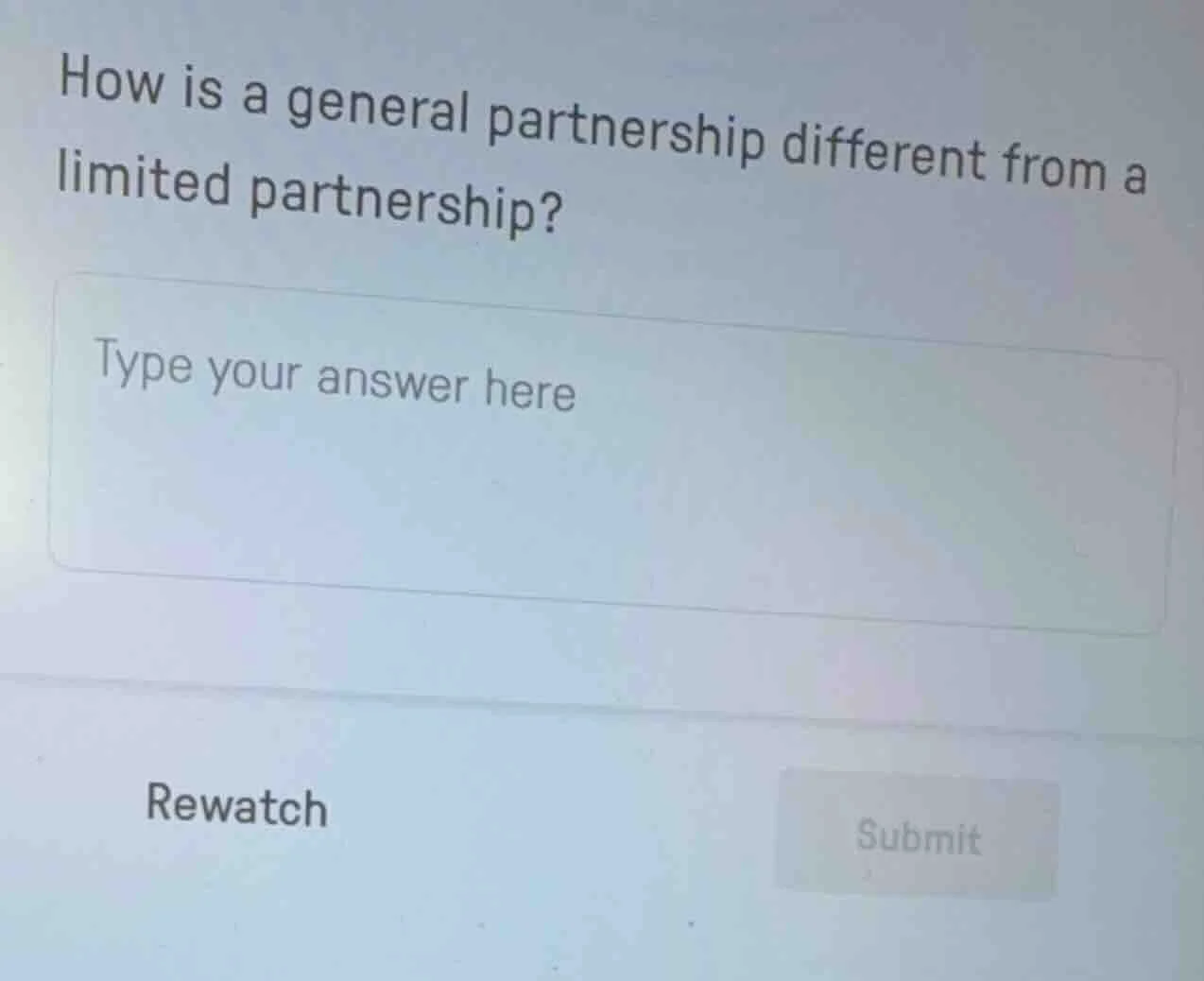 how is a general partnership different from a limited partnership? type…