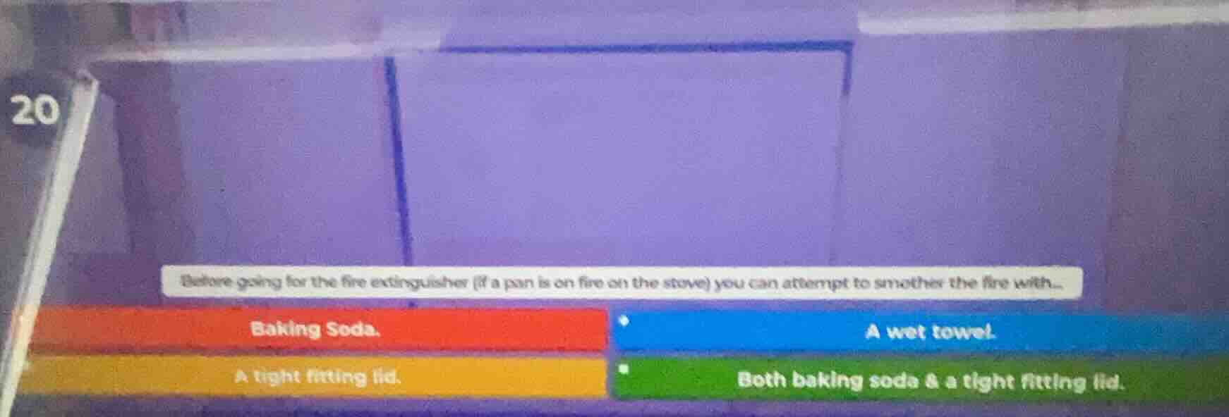 before going for the fire extinguisher (if a pan is on fire on the stov…