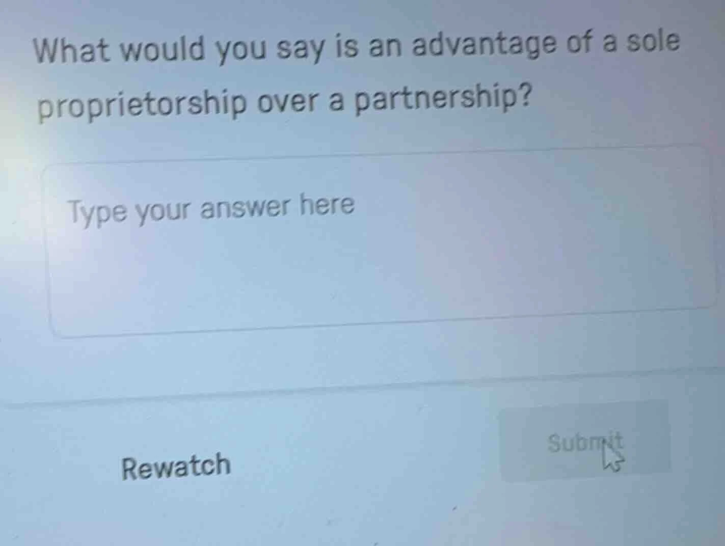 what would you say is an advantage of a sole proprietorship over a part…