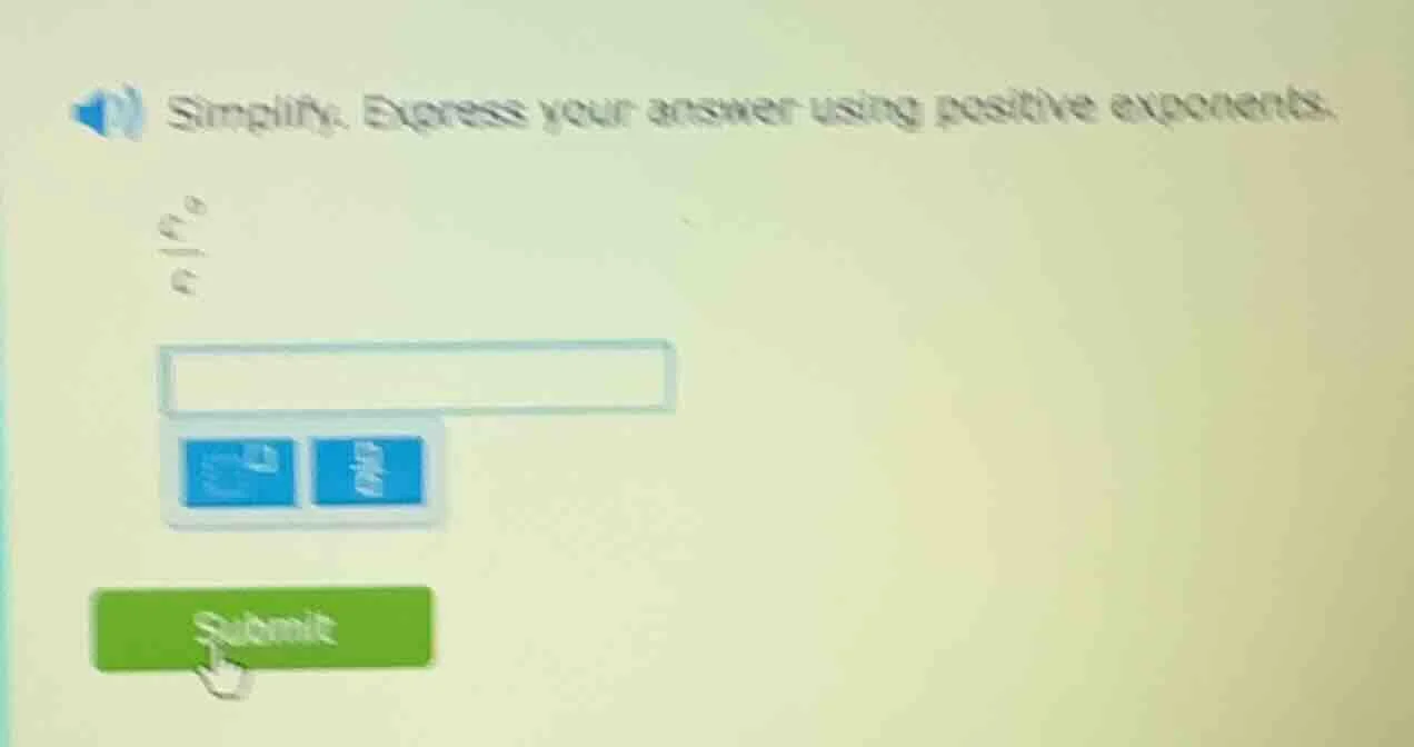 simplify. express your answer using positive exponents. \\(\\frac{c^6}{…