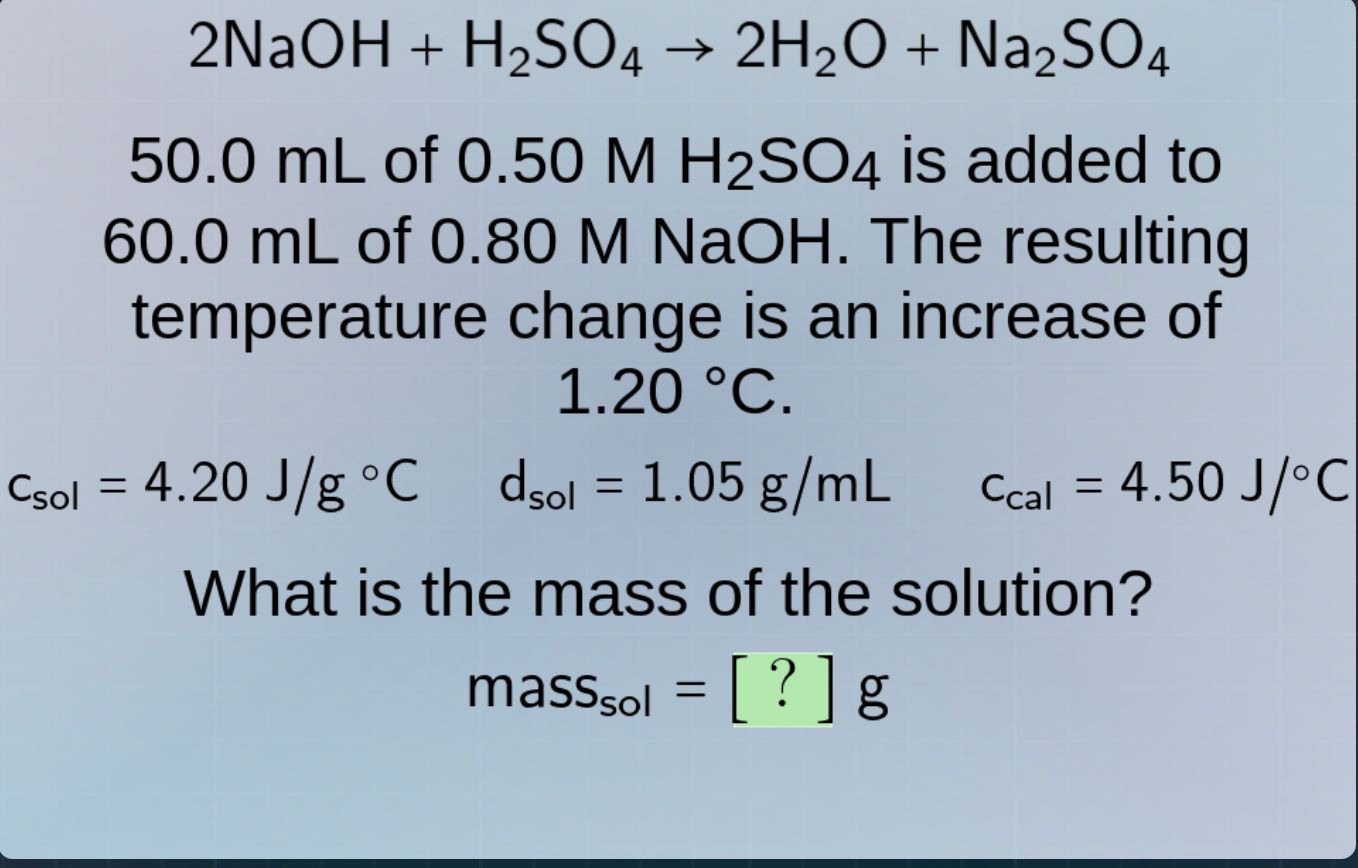 2naoh + h₂so₄ → 2h₂o + na₂so₄ 50.0 ml of 0.50 m h₂so₄ is added to 60.0 …