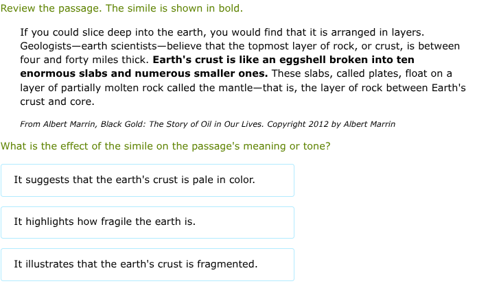 review the passage. the simile is shown in bold. if you could slice dee…