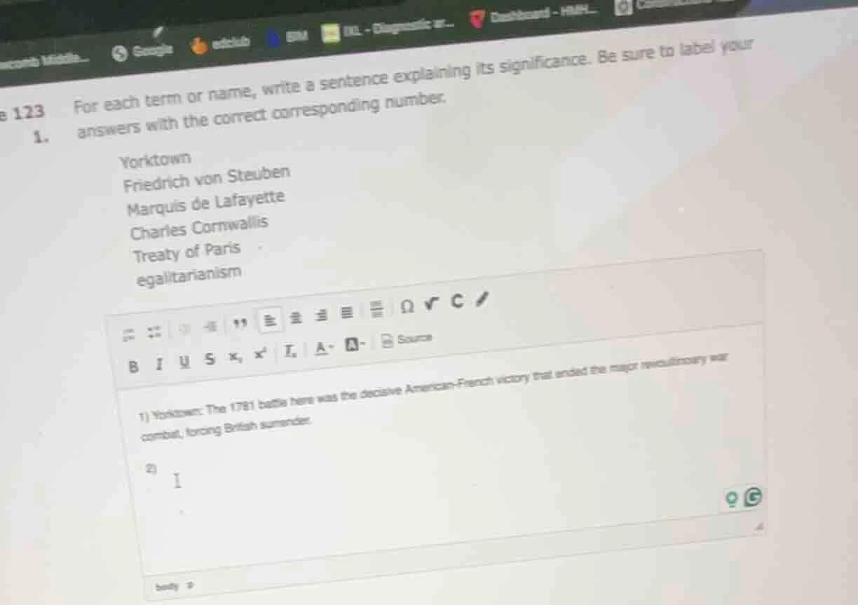 e 123 for each term or name, write a sentence explaining its significan…