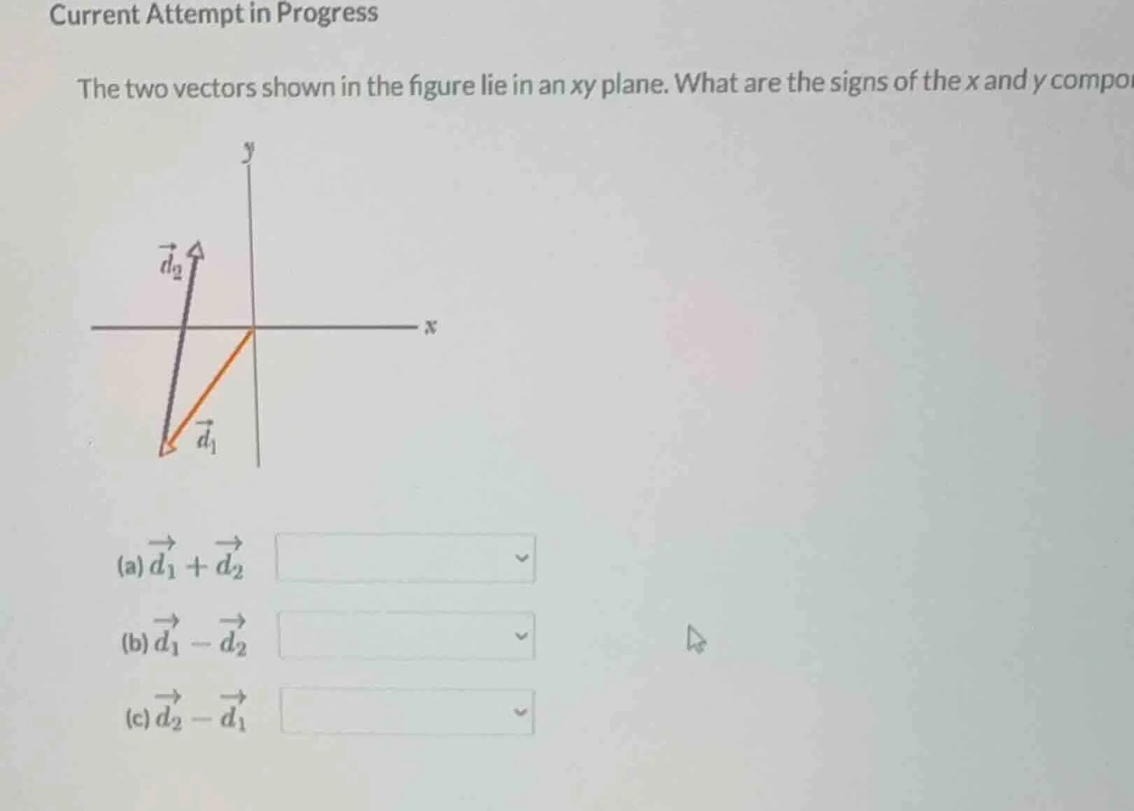 current attempt in progress the two vectors shown in the figure lie in …