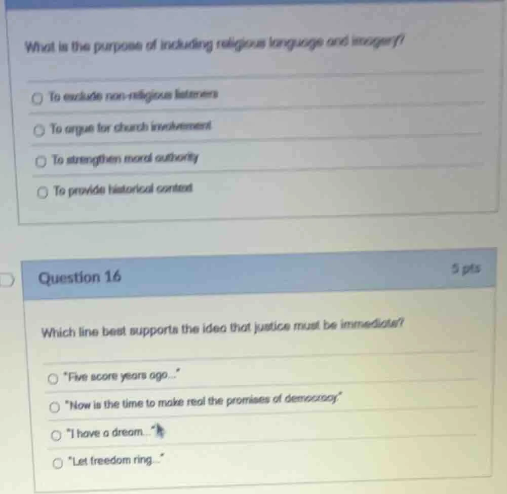 what is the purpose of including religious language and imagery? to exc…
