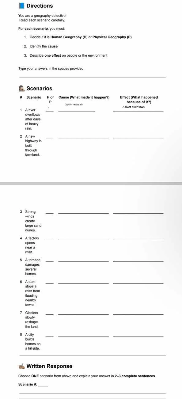 directions you are a geography detective! read each scenario carefully.…